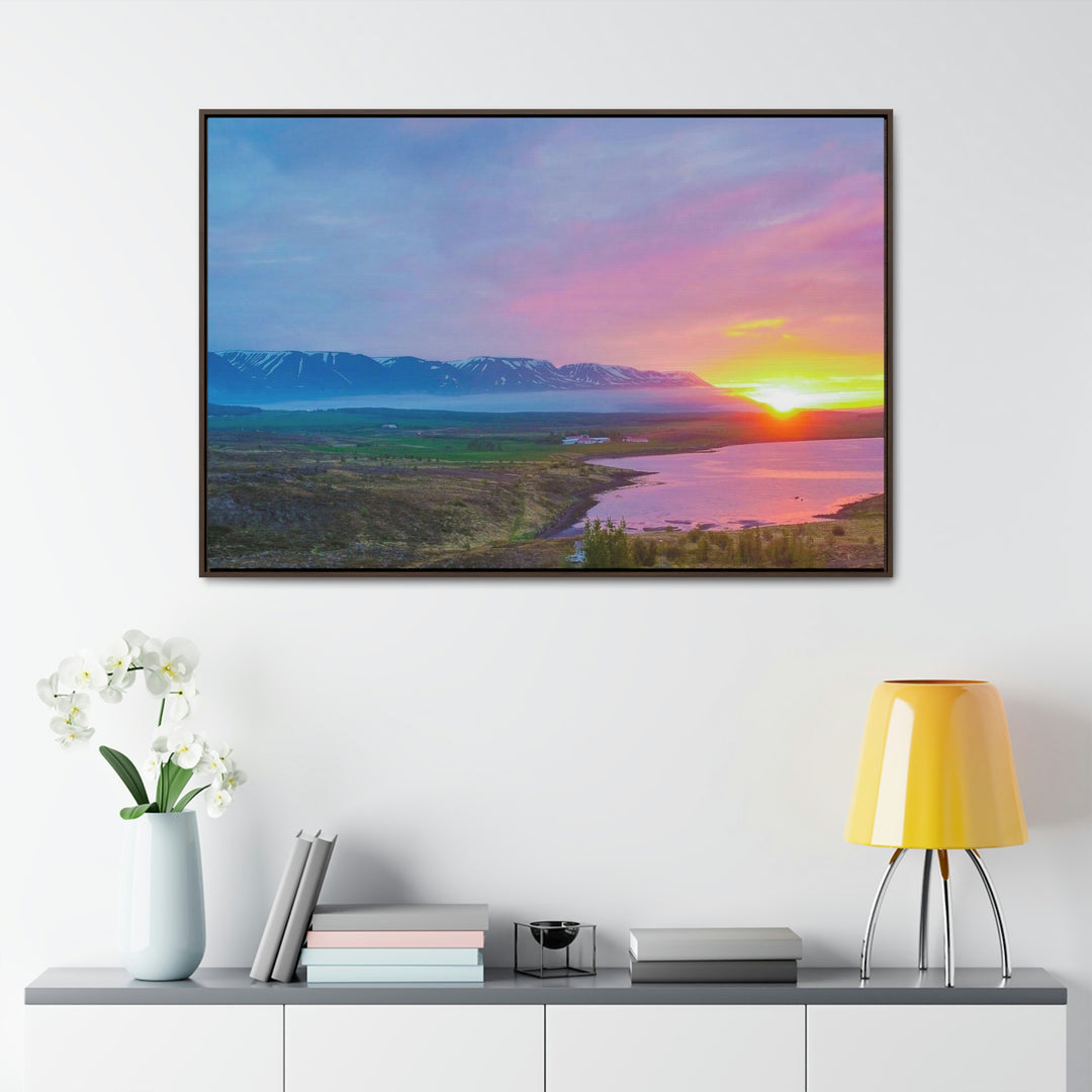 Sunset Over the Fjord Part 2 - Canvas with Frame