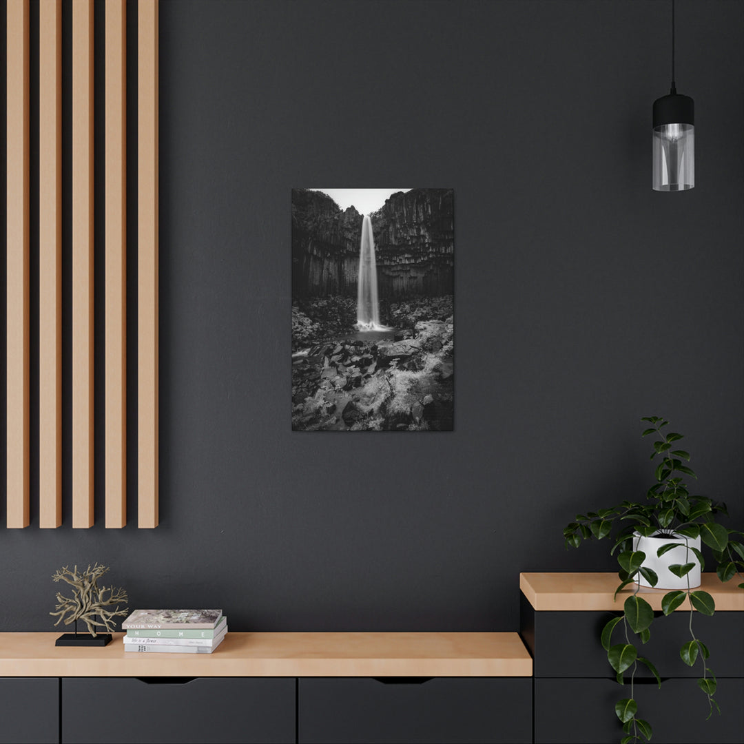 Svartifoss in Black and White - Canvas