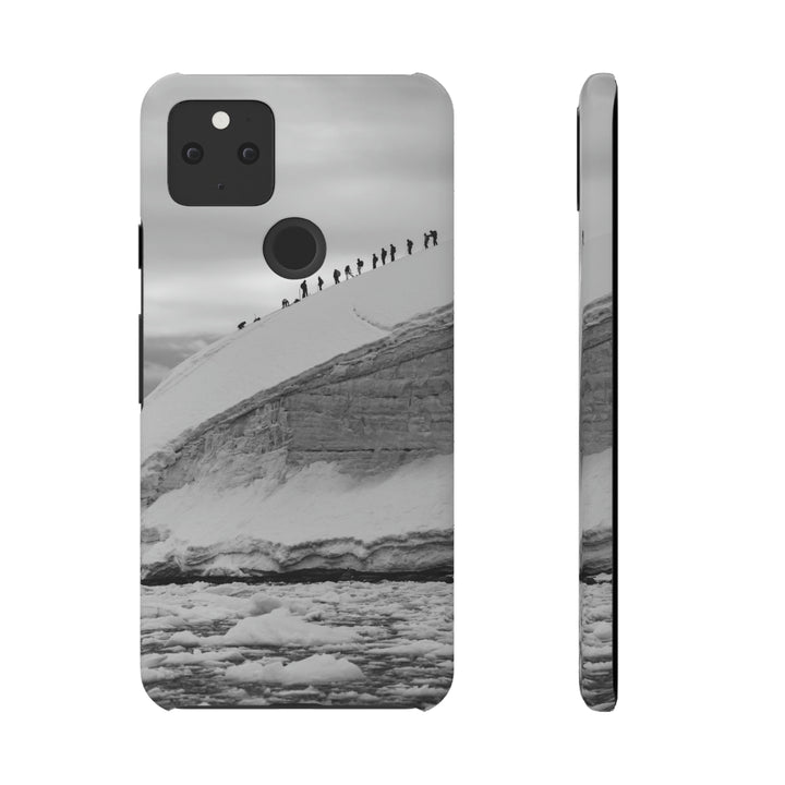 Preparing for the Climb in Black and White - Phone Case