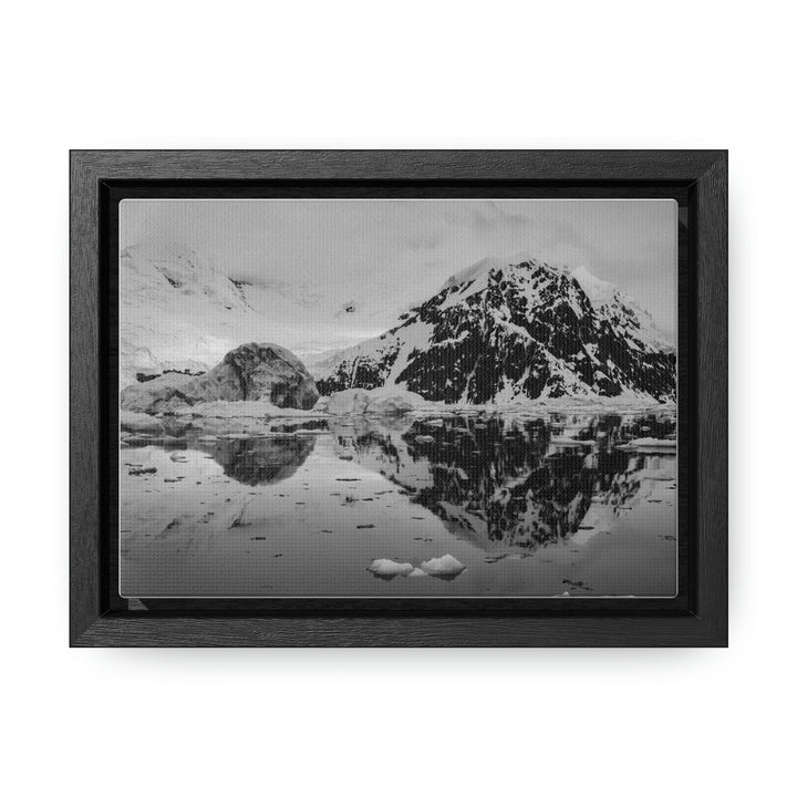 Reflected Calm in Black and White - Canvas with Frame