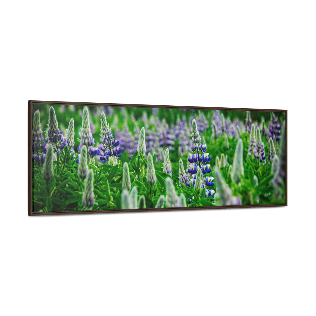 Glowing Lupin with Mountains - Canvas with Frame