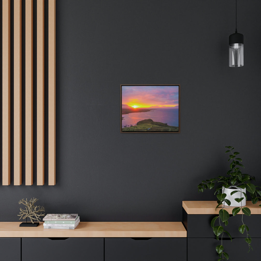 Sunset Over the Fjord Part 1 - Canvas with Frame