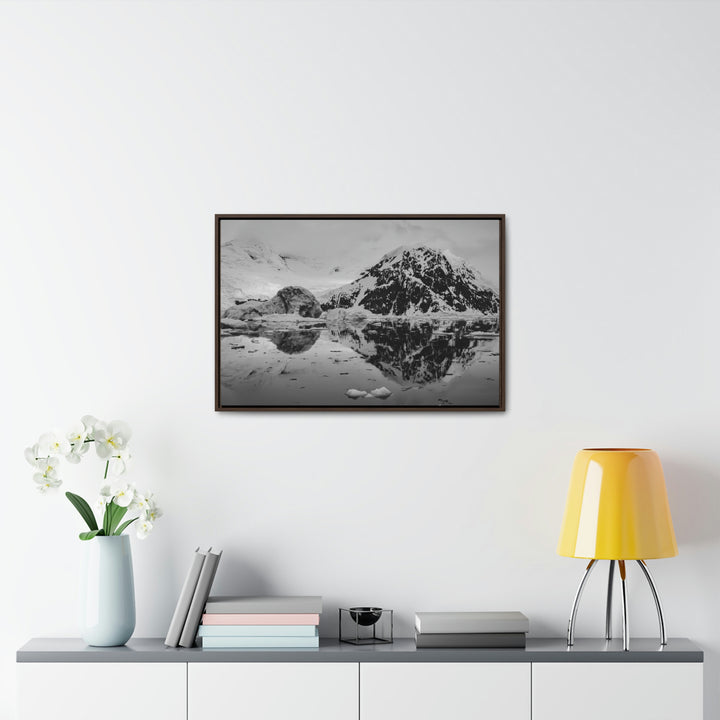 Reflected Calm in Black and White - Canvas with Frame