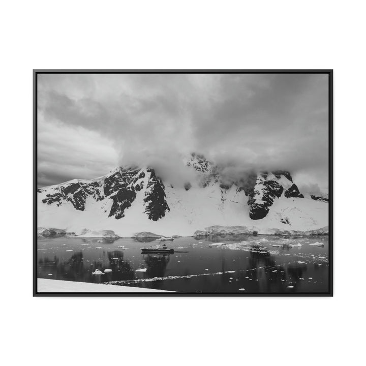 Peaceful Anchoring in Black and White - Canvas with Frame