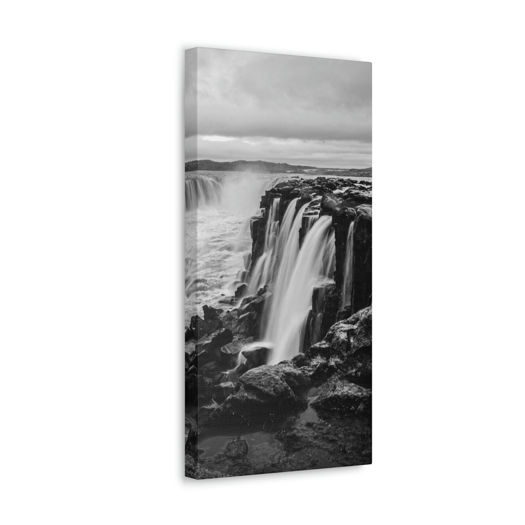 Selfoss in Black and White - Canvas