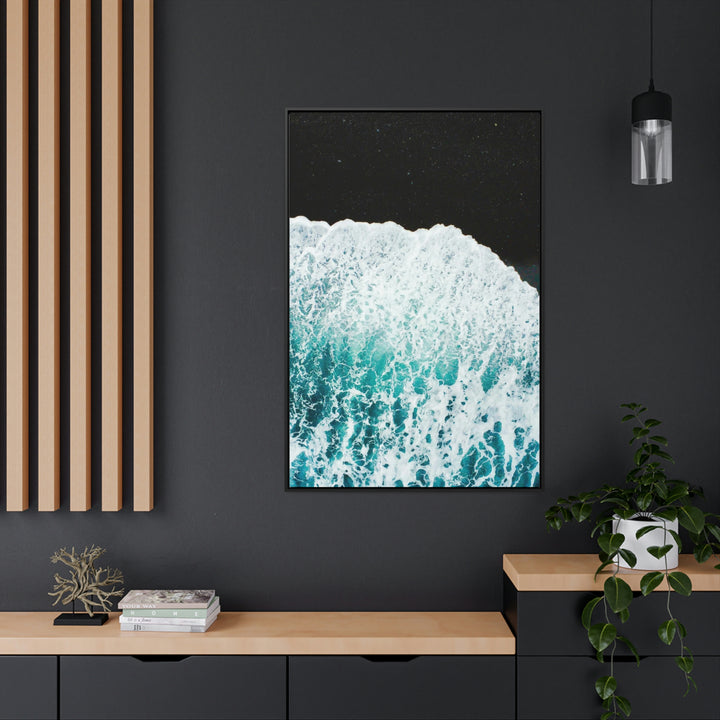 A Wave on Volcanic Sand - Canvas with Frame