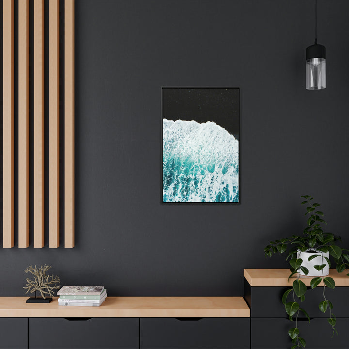 A Wave on Volcanic Sand - Canvas with Frame