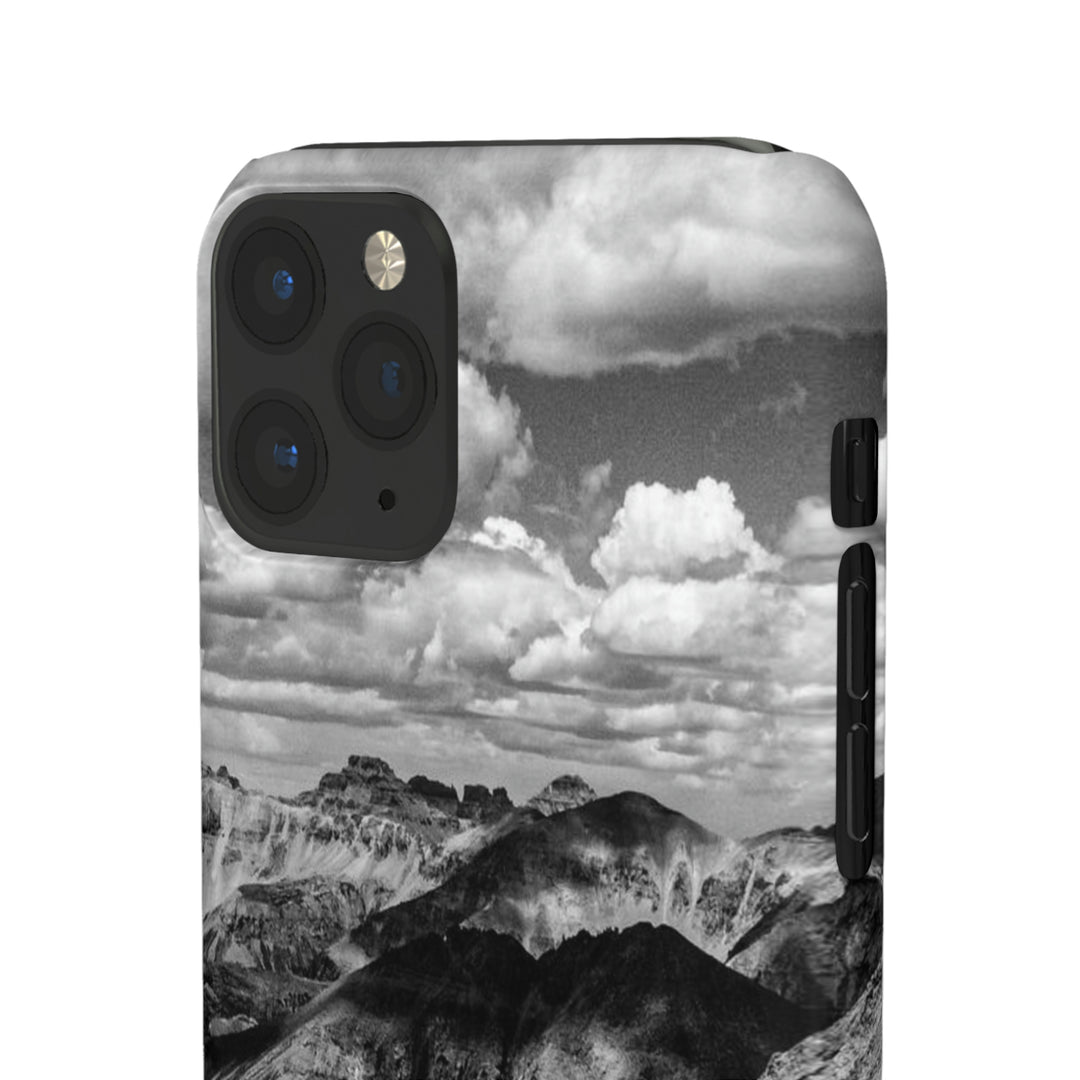 Imogene Pass From the Air in Black and White - Phone Case