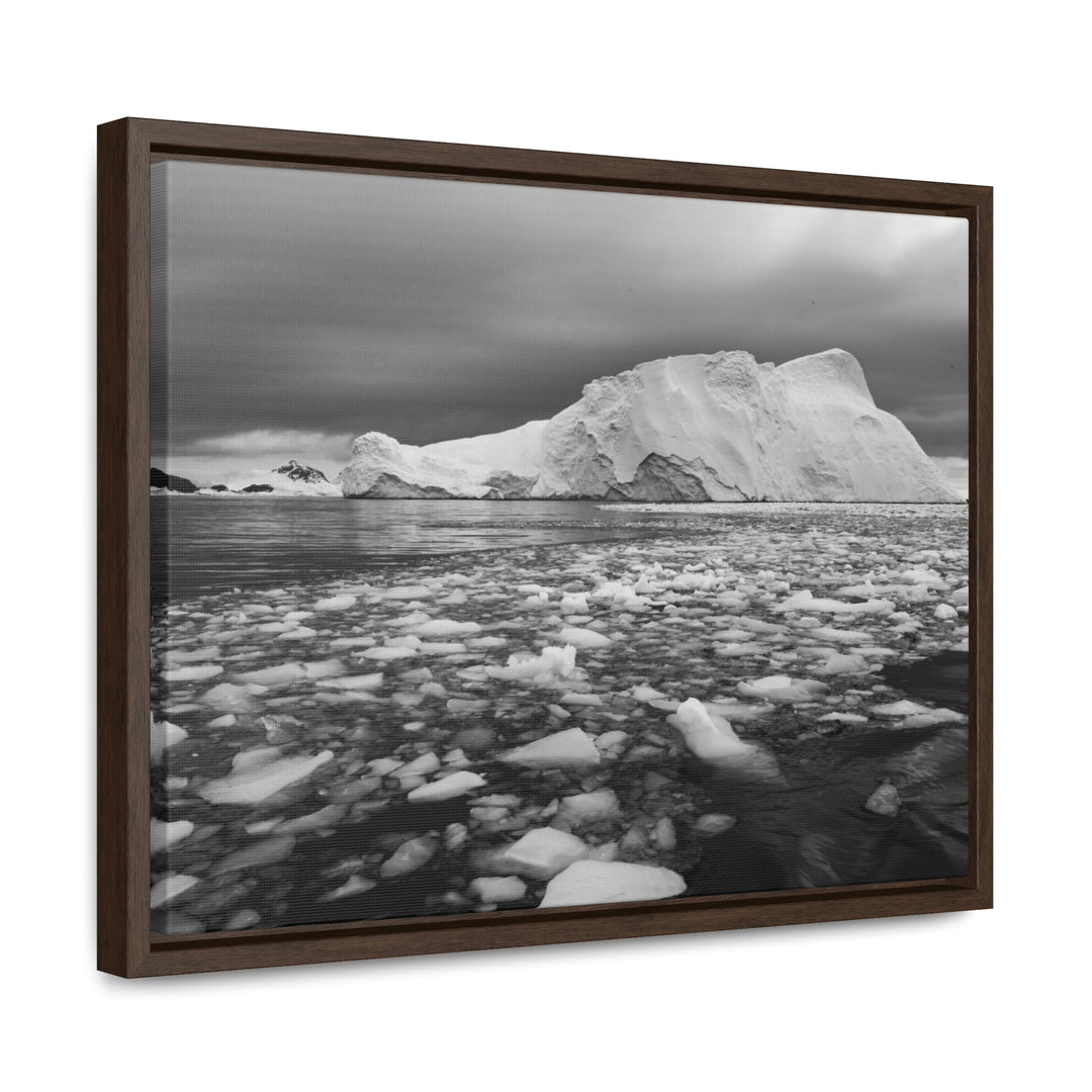 Lane of Ice In Black and White - Canvas with Frame