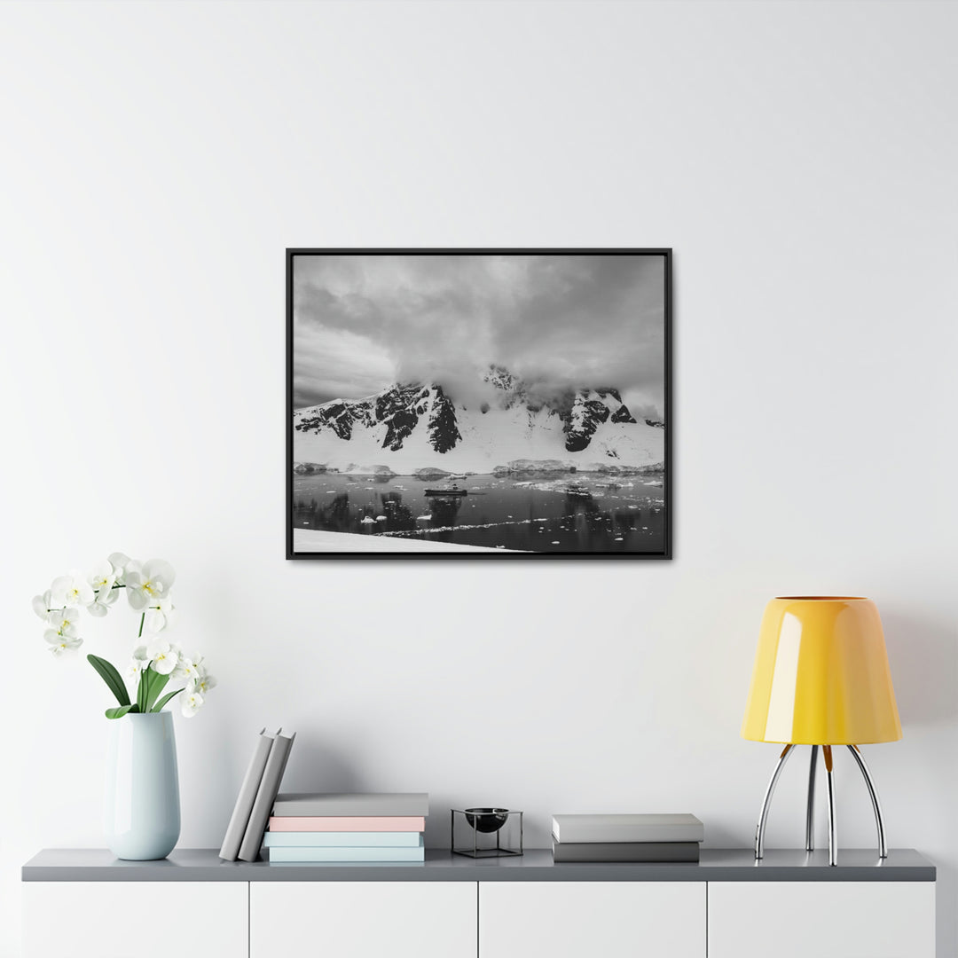 Peaceful Anchoring in Black and White - Canvas with Frame