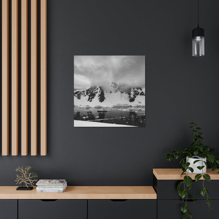 Peaceful Anchoring in Black and White - Canvas