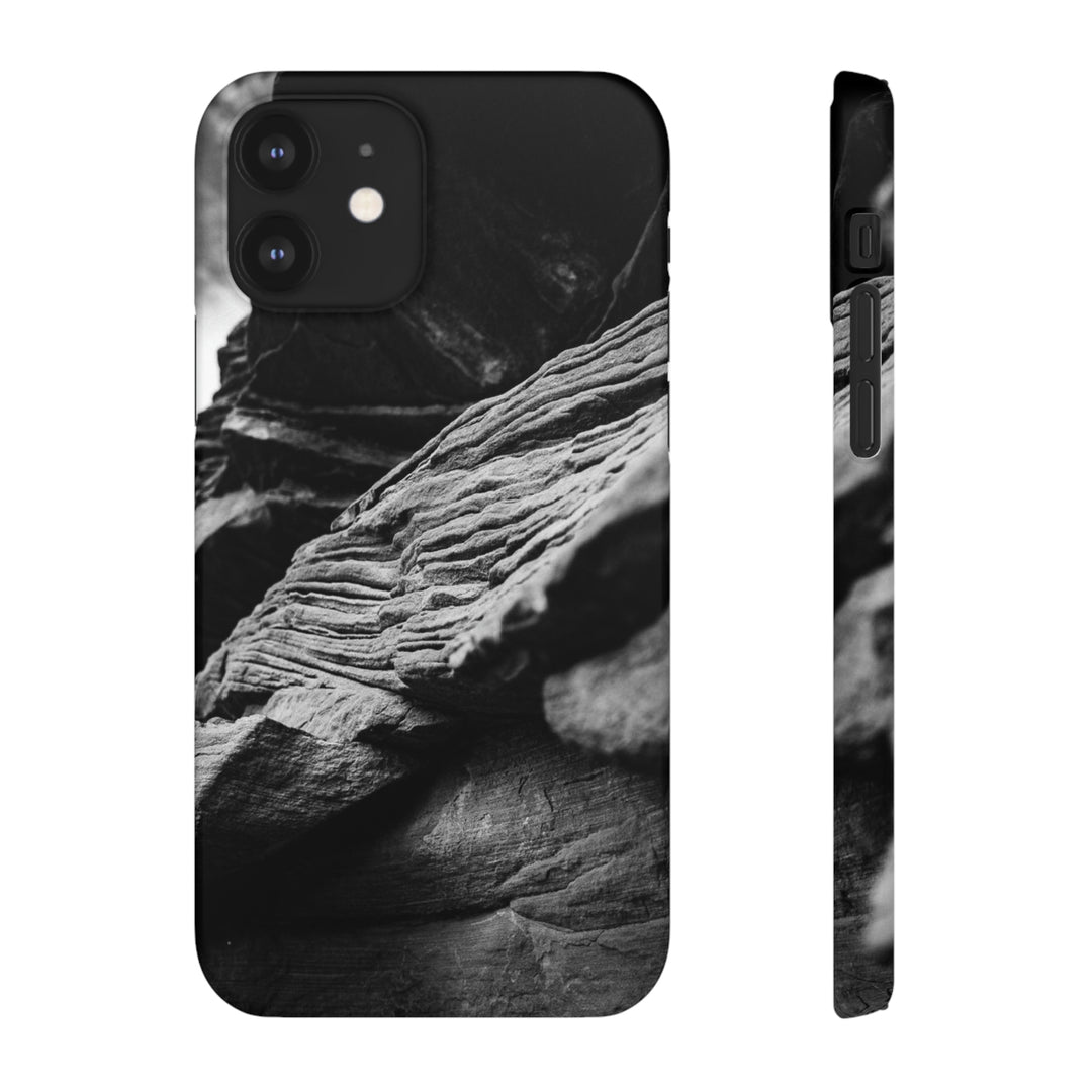 Layers of Rock in Black and White - Phone Case