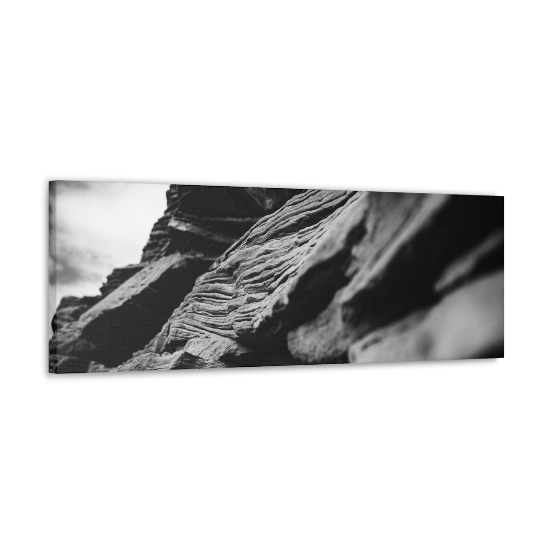 Layers of Rock in Black and White - Canvas