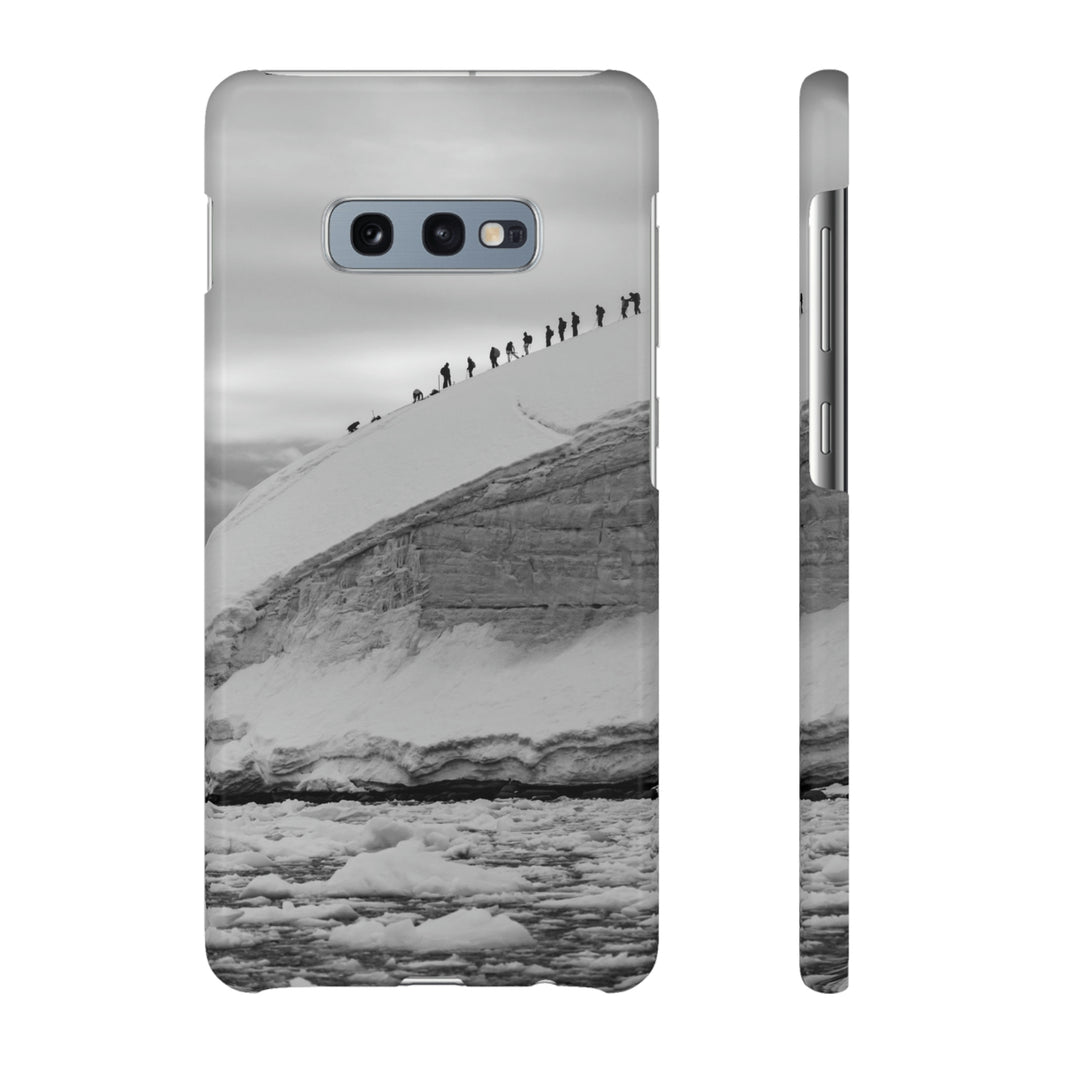 Preparing for the Climb in Black and White - Phone Case