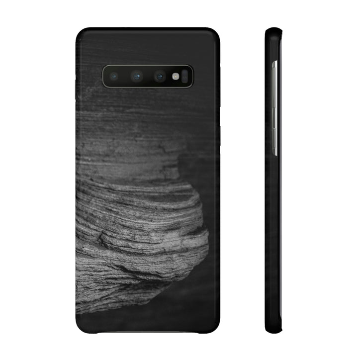 Sedimentary Rock Curves in Black and White - Phone Case