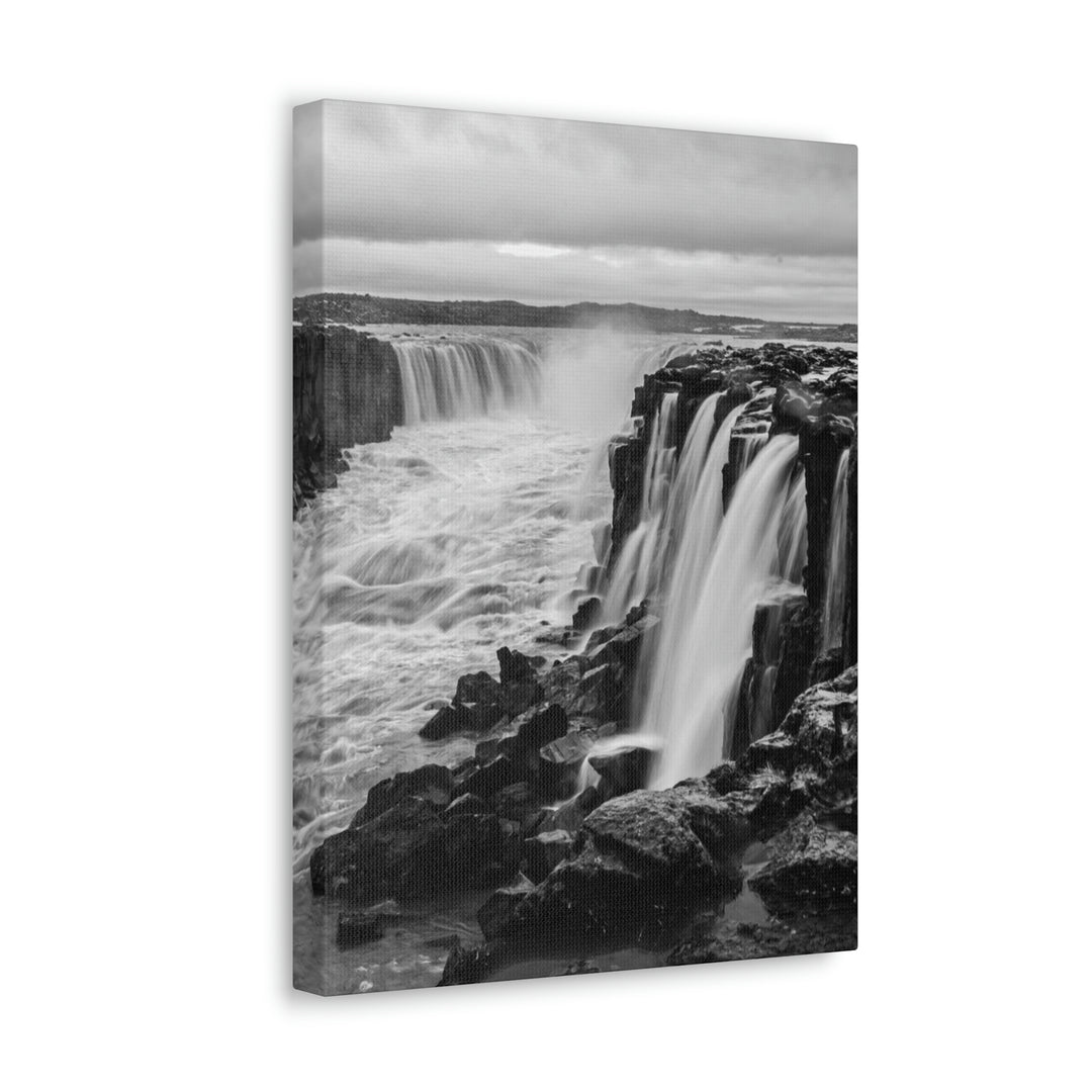 Selfoss in Black and White - Canvas