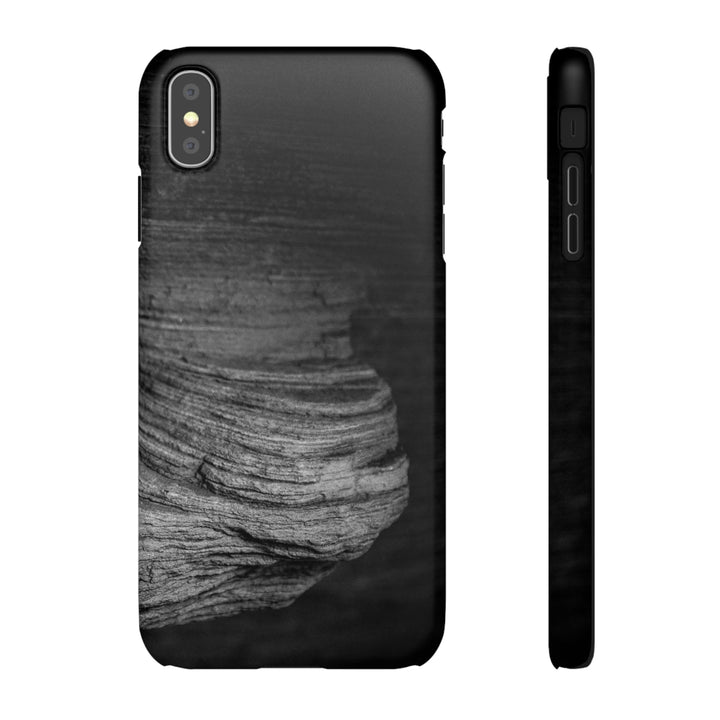 Sedimentary Rock Curves in Black and White - Phone Case