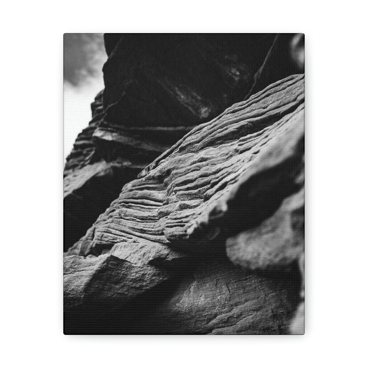 Layers of Rock in Black and White - Canvas