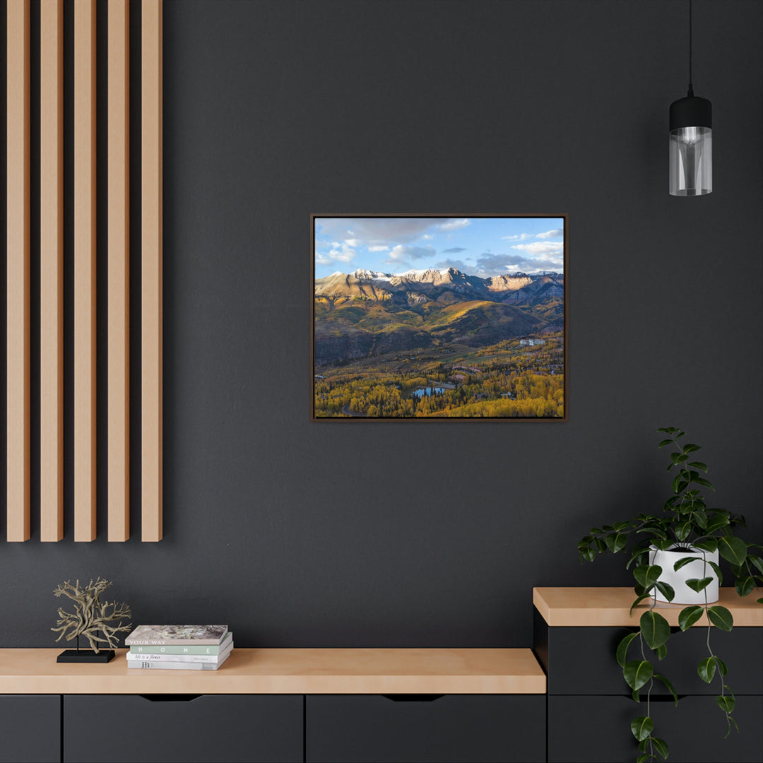 Glowing Mountainside - Canvas with Frame