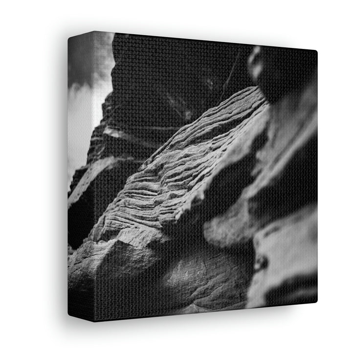 Layers of Rock in Black and White - Canvas