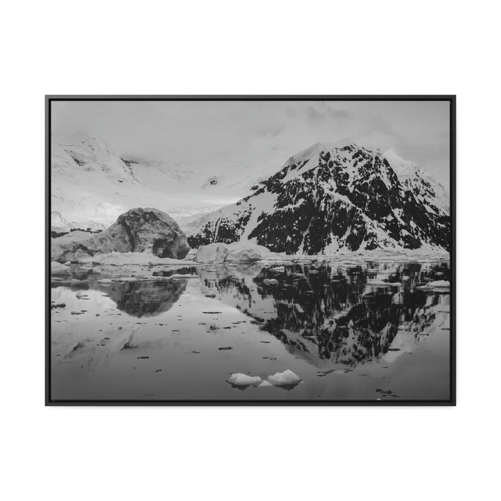 Reflected Calm in Black and White - Canvas with Frame