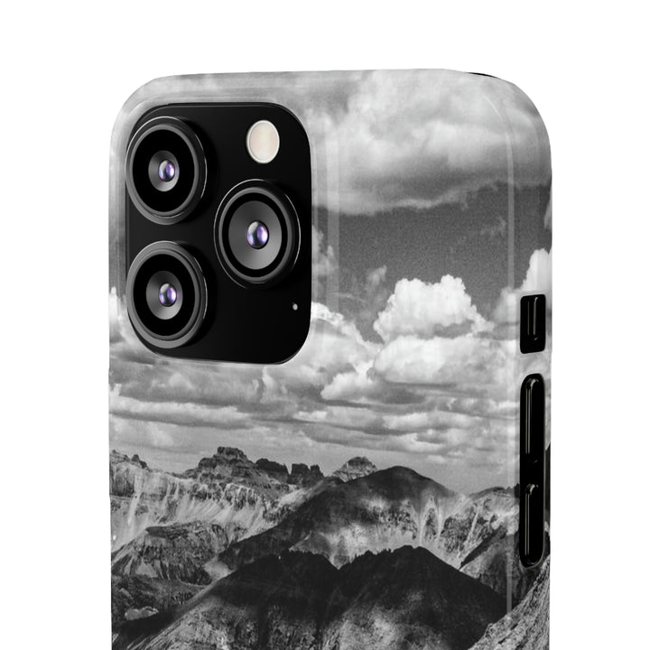 Imogene Pass From the Air in Black and White - Phone Case