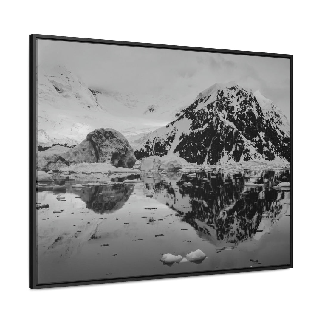 Reflected Calm in Black and White - Canvas with Frame