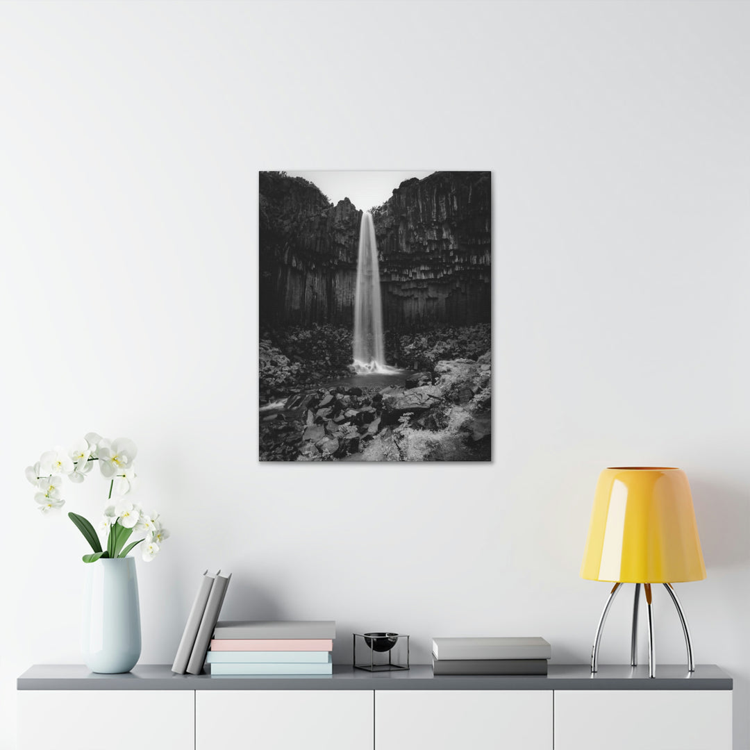 Svartifoss in Black and White - Canvas