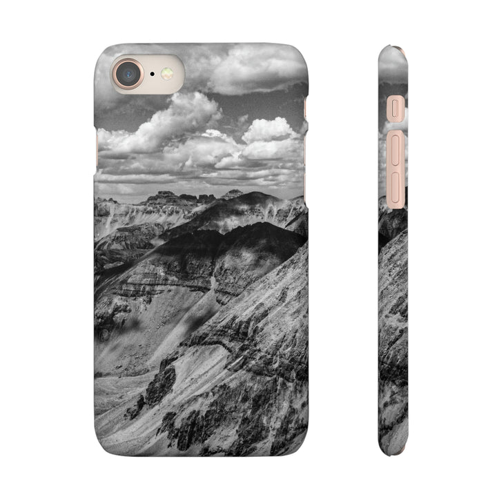 Imogene Pass From the Air in Black and White - Phone Case