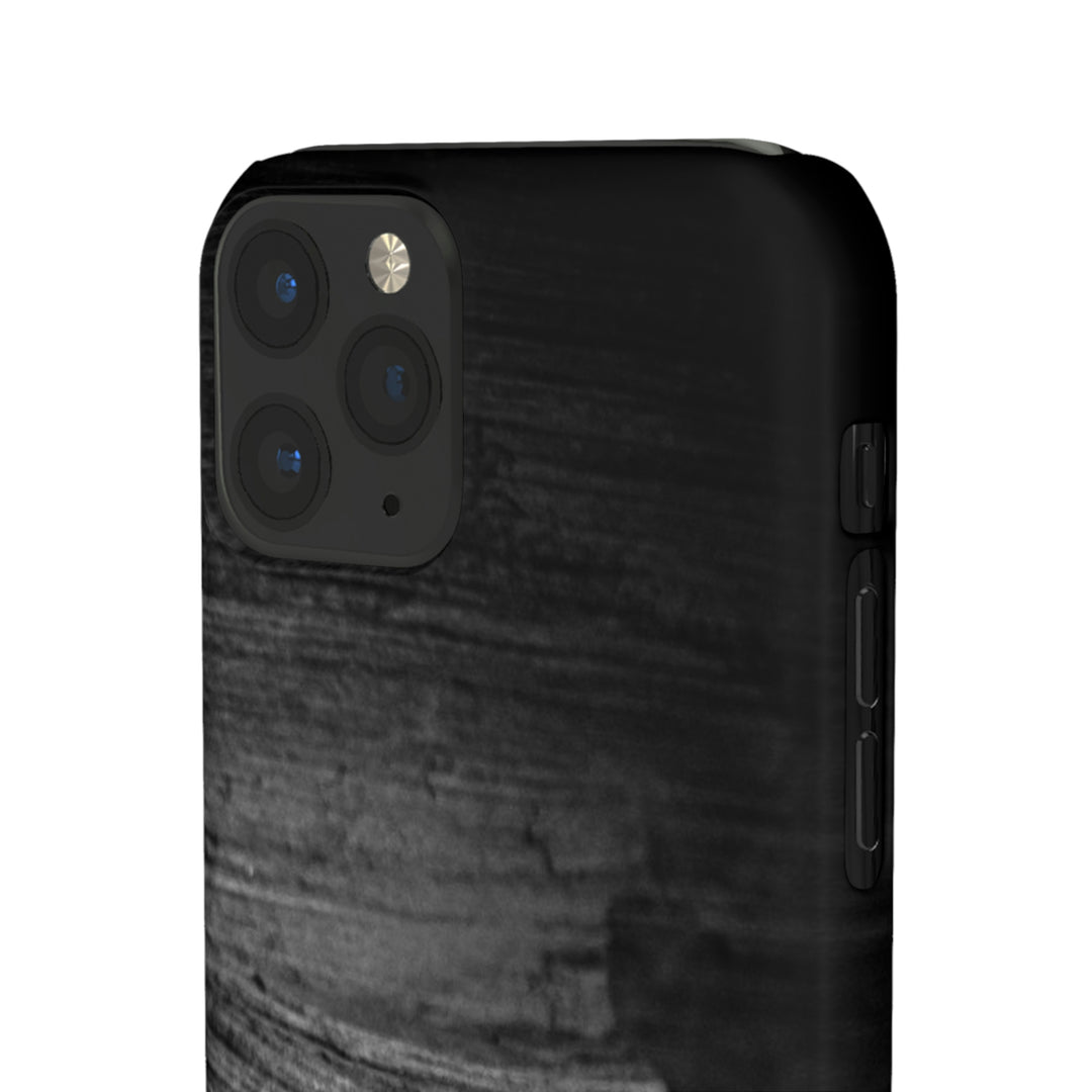 Sedimentary Rock Curves in Black and White - Phone Case