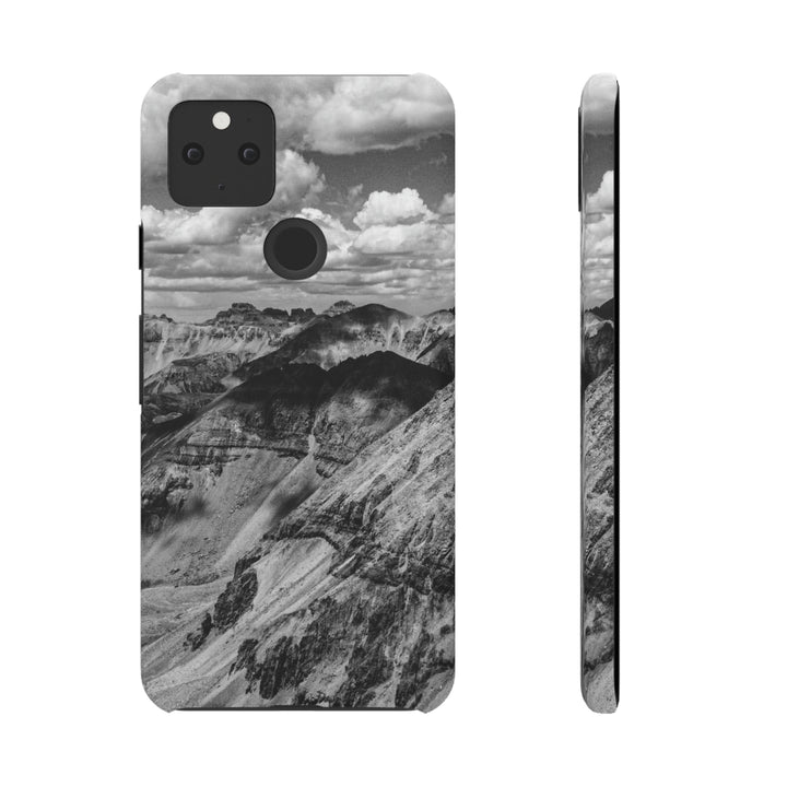 Imogene Pass From the Air in Black and White - Phone Case