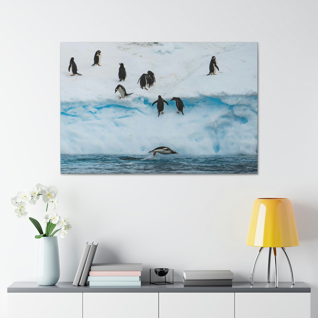 Porpoising Penguin - Canvas