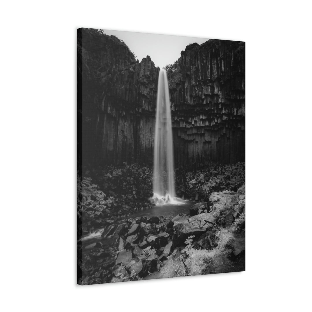 Svartifoss in Black and White - Canvas