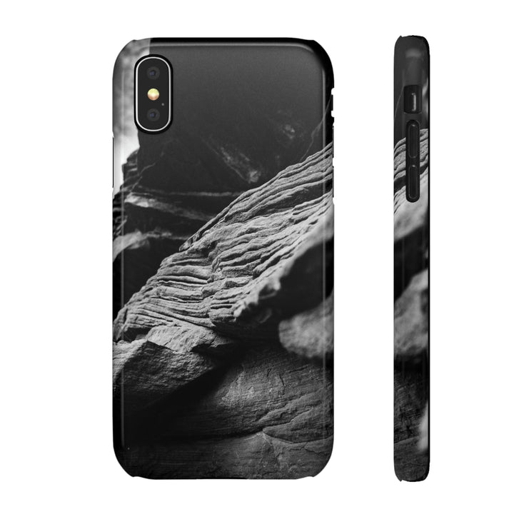 Layers of Rock in Black and White - Phone Case