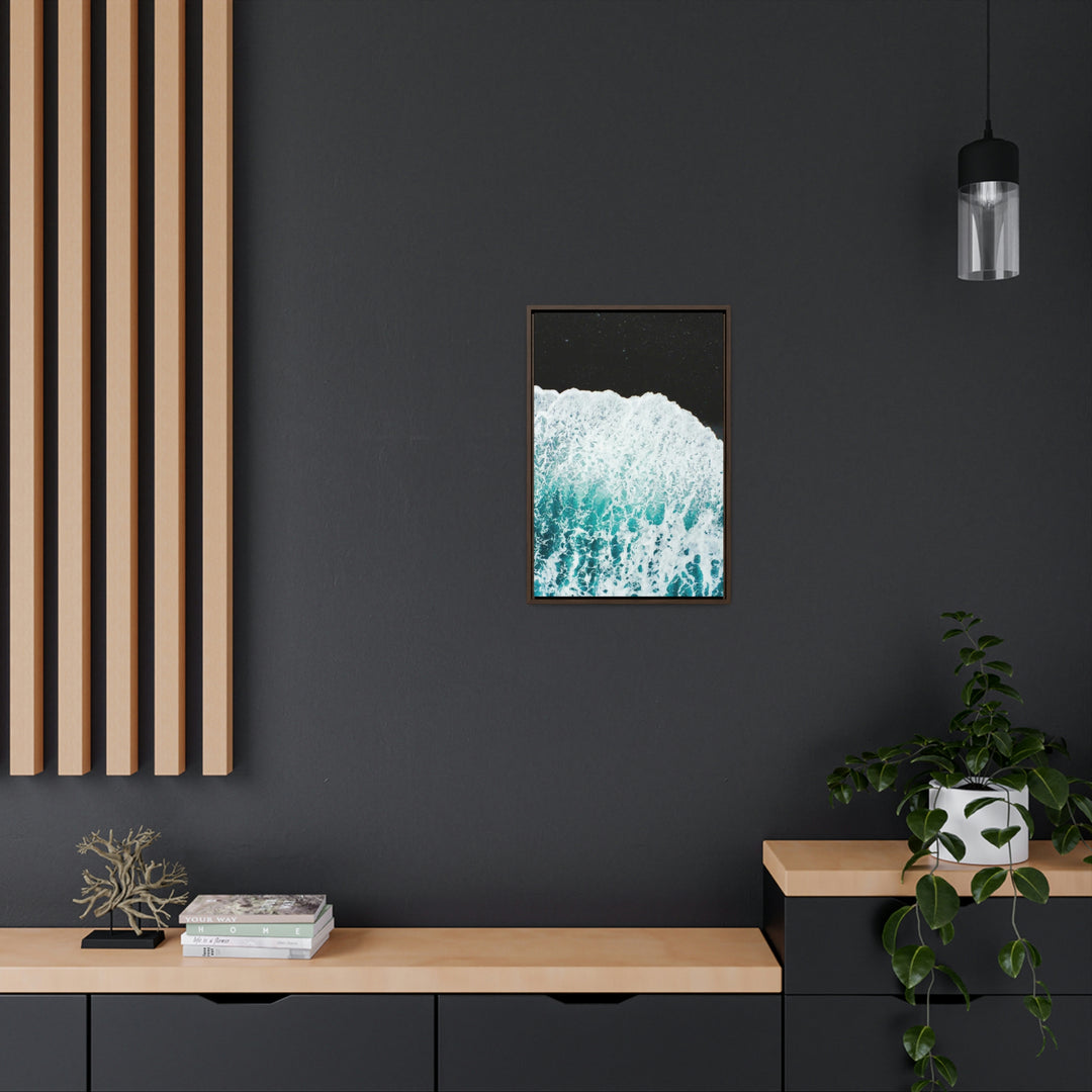 A Wave on Volcanic Sand - Canvas with Frame