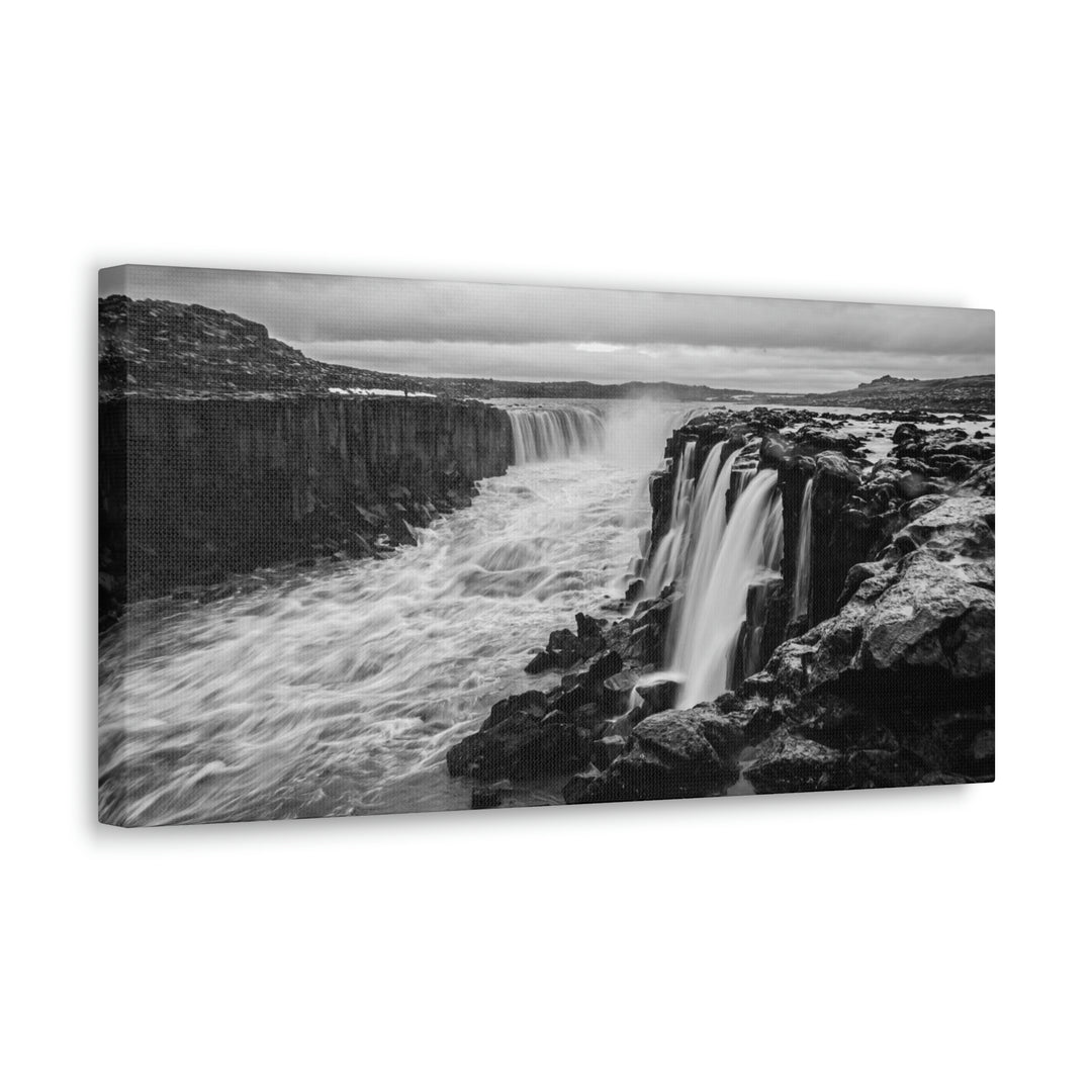 Selfoss in Black and White - Canvas