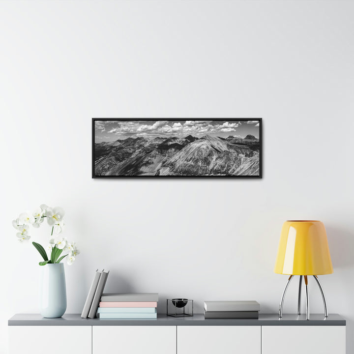 Imogene Pass From the Air in Black and White - Canvas with Frame