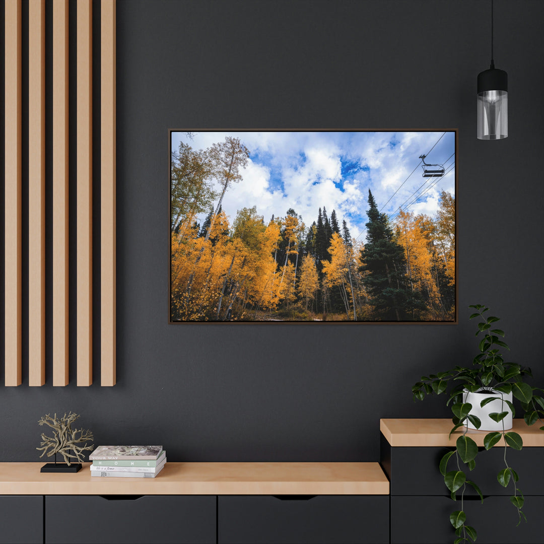 Chairlift in Suspension - Canvas with Frame