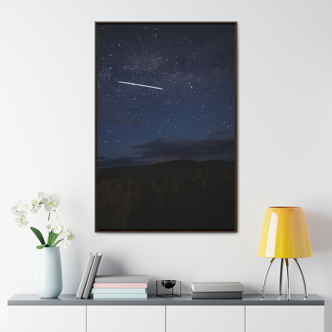 Starlink Above the Canyon - Canvas with Frame