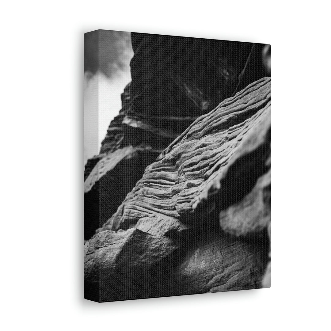 Layers of Rock in Black and White - Canvas