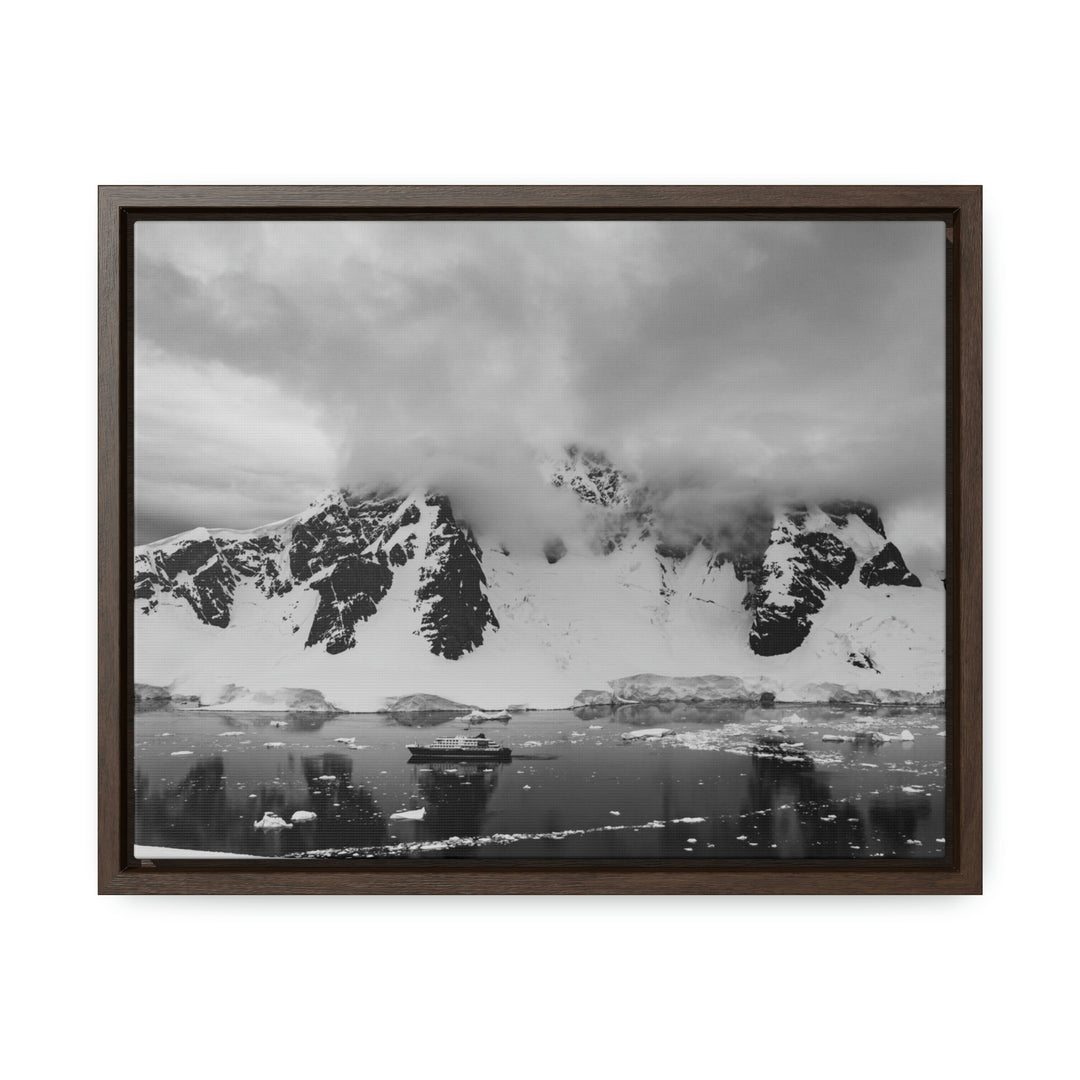 Peaceful Anchoring in Black and White - Canvas with Frame