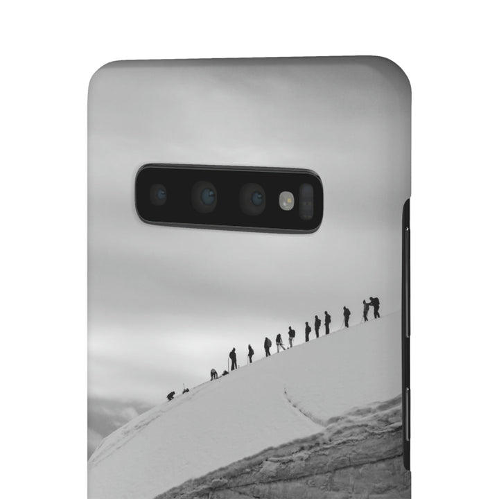 Preparing for the Climb in Black and White - Phone Case