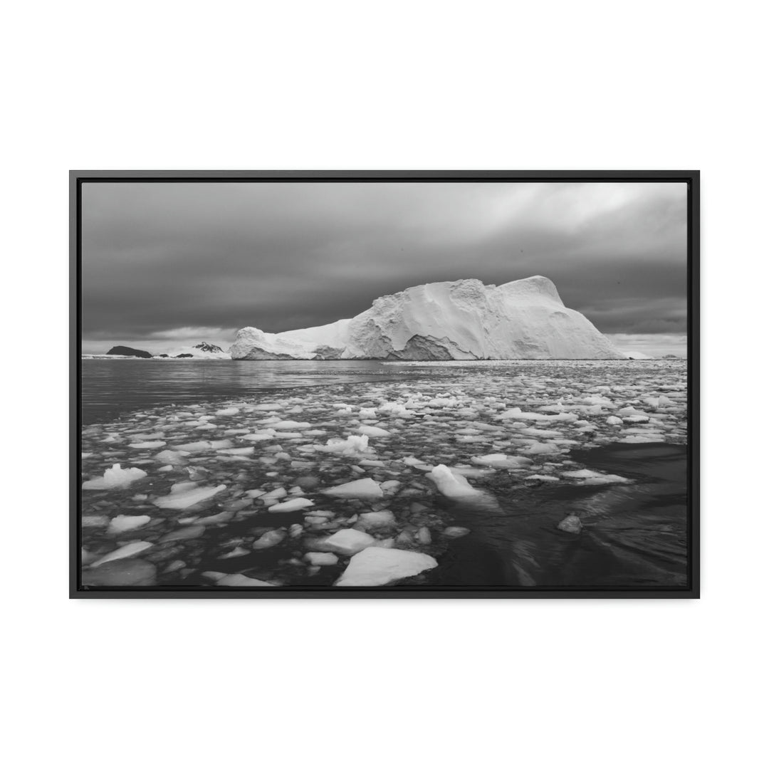 Lane of Ice In Black and White - Canvas with Frame