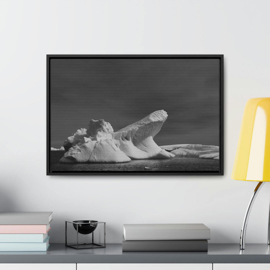 The Angles of an Iceberg in Black and White - Canvas with Frame