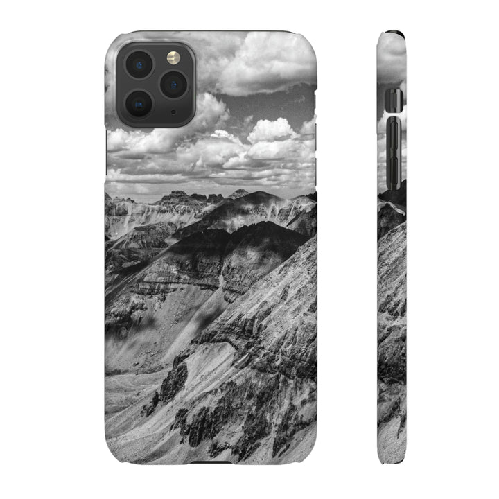 Imogene Pass From the Air in Black and White - Phone Case