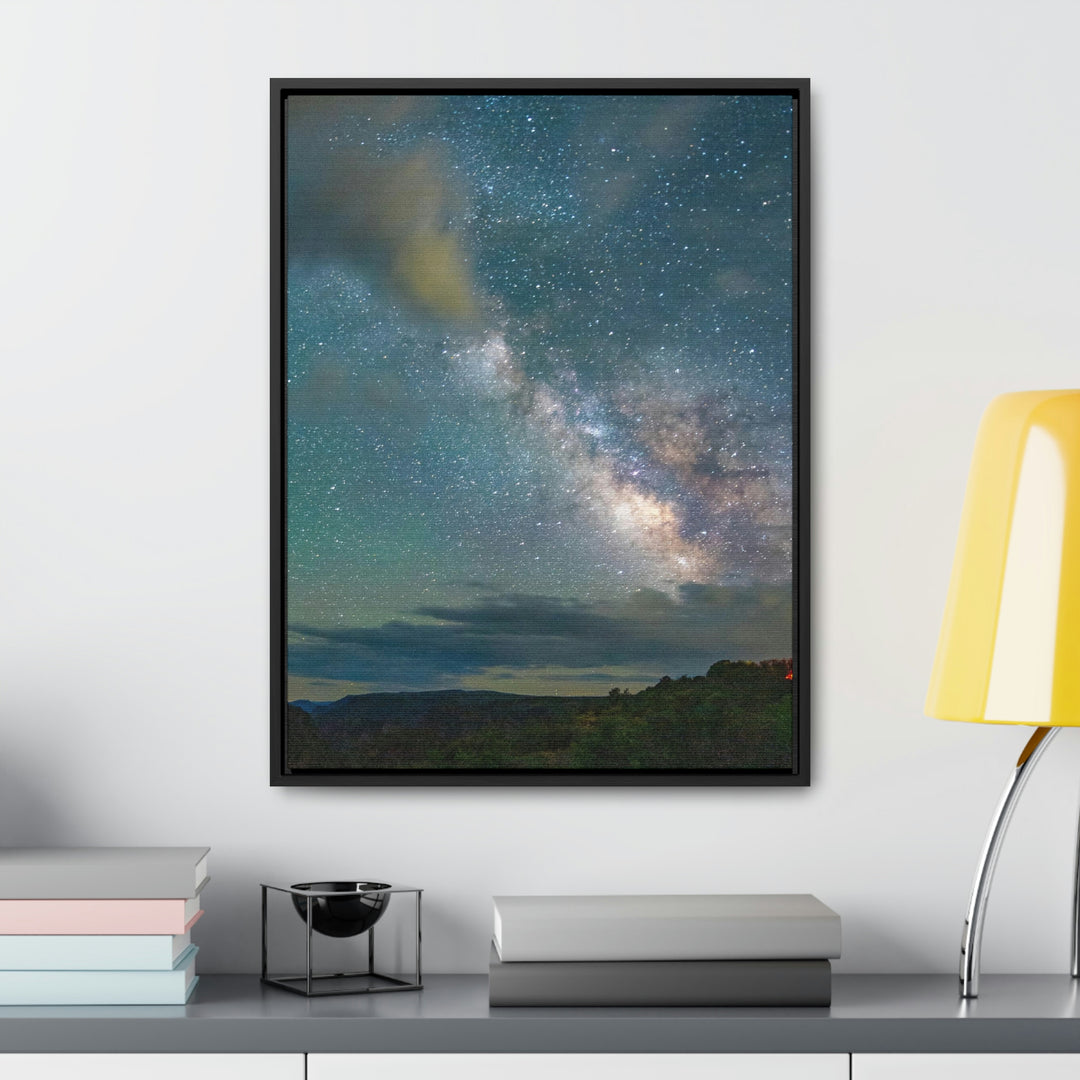 Milky Way Through the Clouds Part 1 - Canvas with Frame