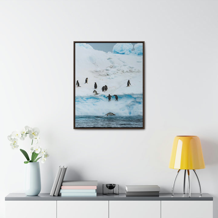 Porpoising Penguin - Canvas with Frame