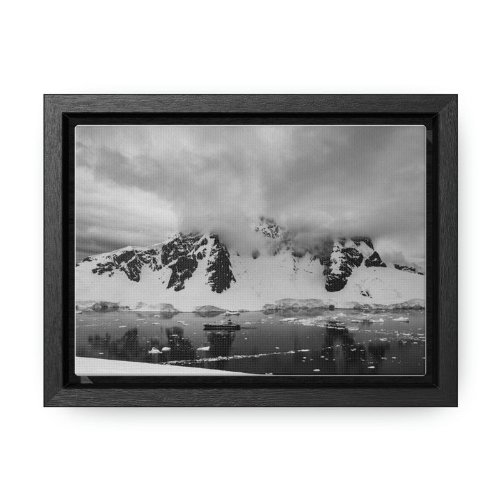 Peaceful Anchoring in Black and White - Canvas with Frame