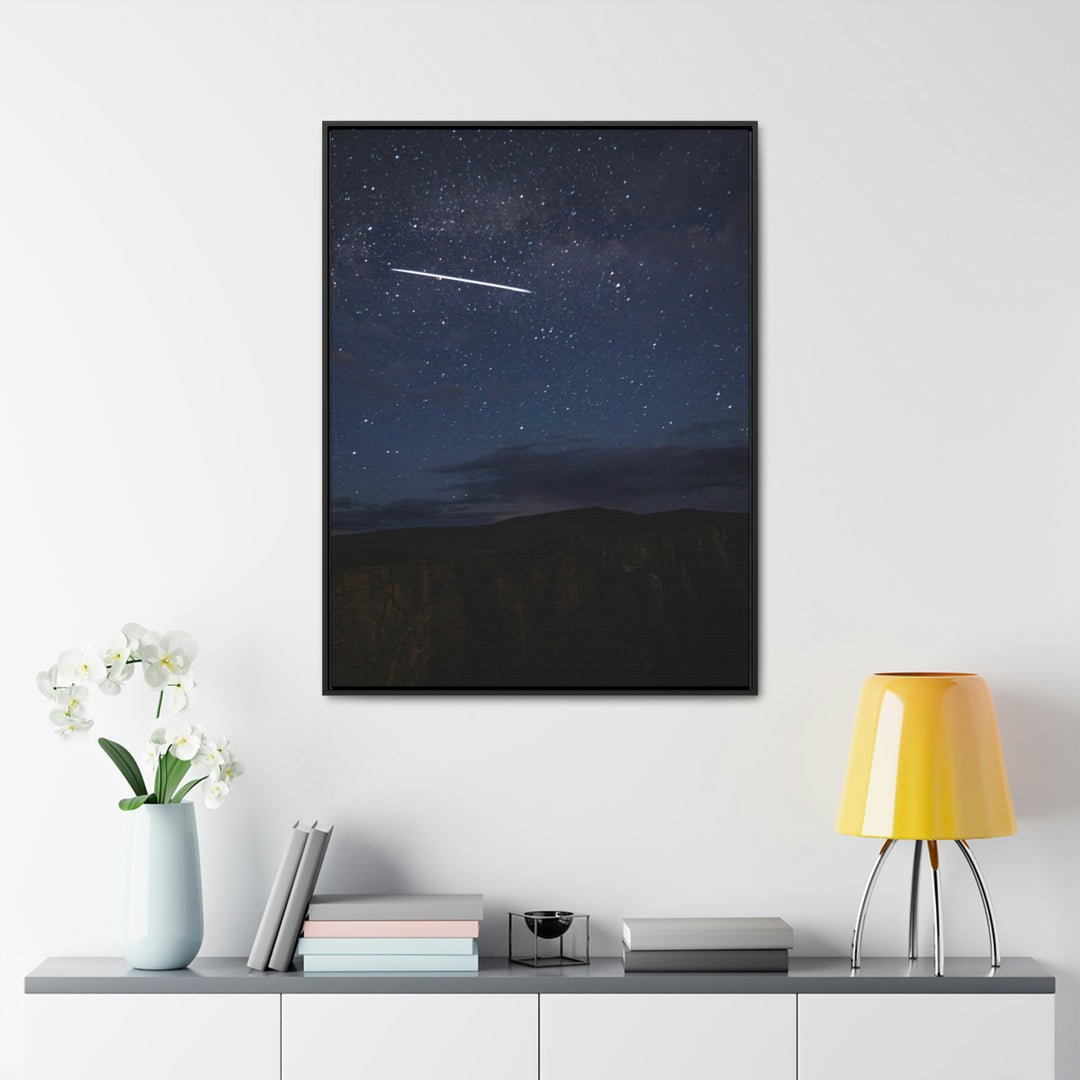 Starlink Above the Canyon - Canvas with Frame