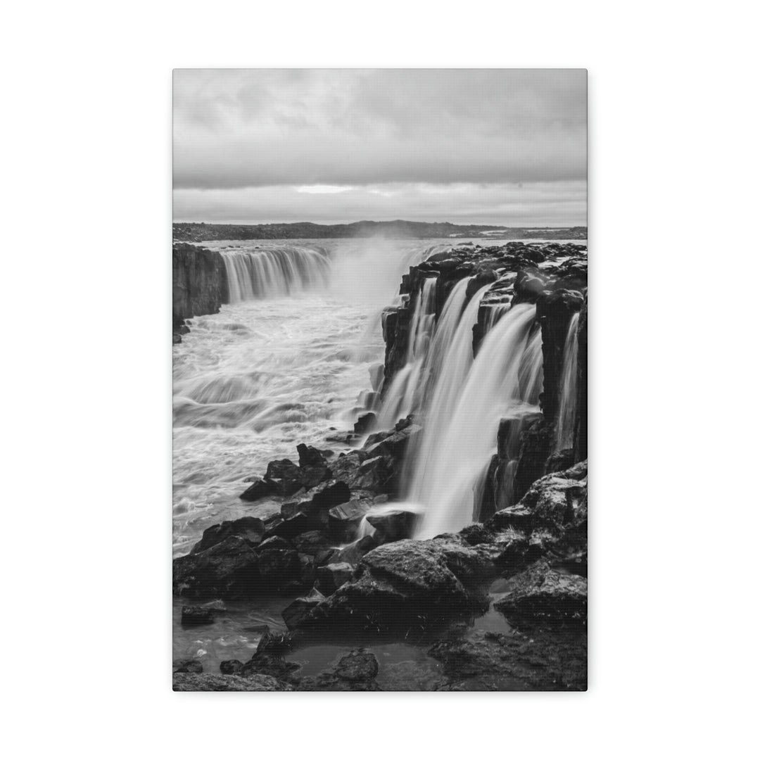 Selfoss in Black and White - Canvas